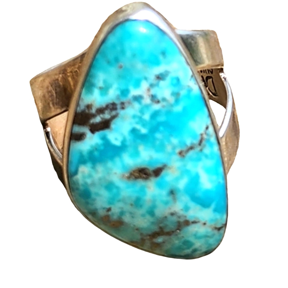 Jay King DTR Sterling Silver Turquoise Teardrop Statement Ring Size 8.5